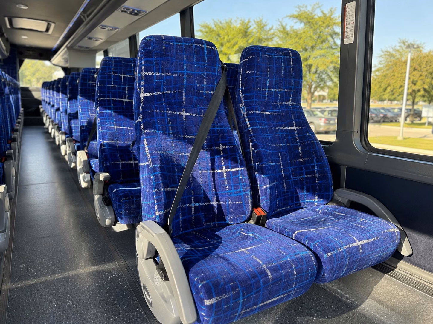 56 passenger charter bus inside