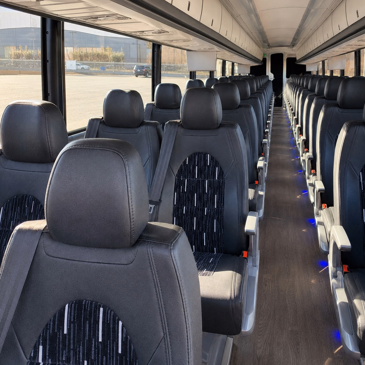 56 passenger charter bus interior